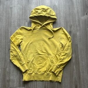 American Eagle Mens XS Yellow Pullover Hoodie Sweatshirt French Terry Solid